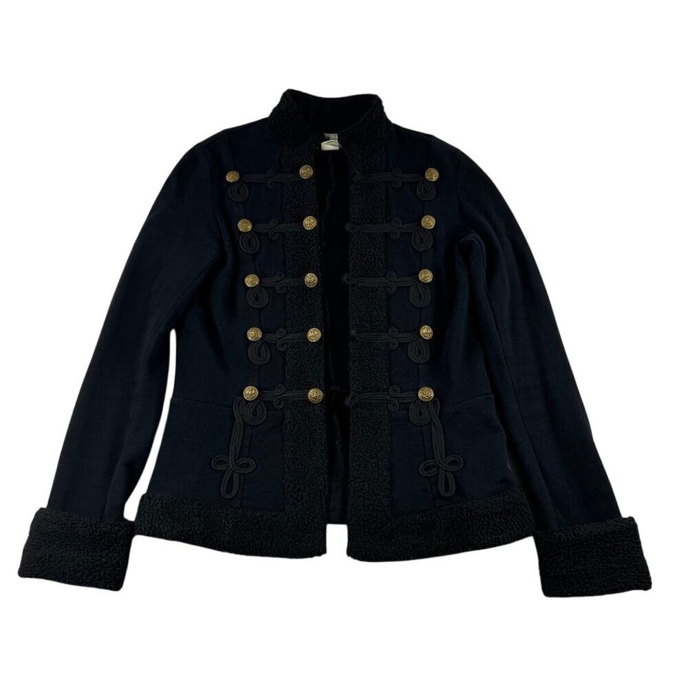 Denim & Supply Ralph Lauren Military Jacket Womens S Black Double Breasted